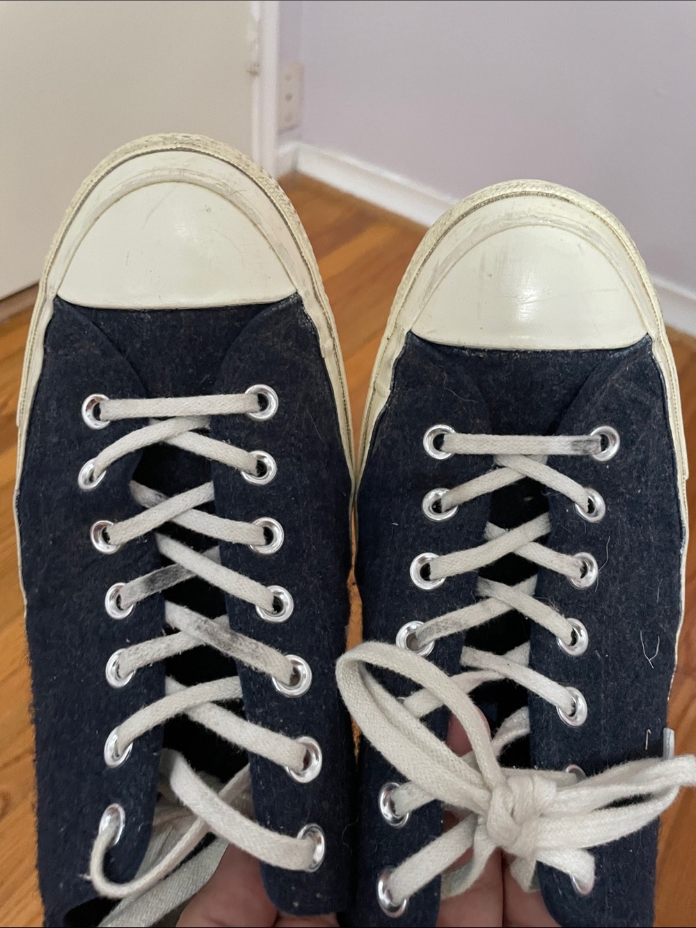 Blue Wool Converse